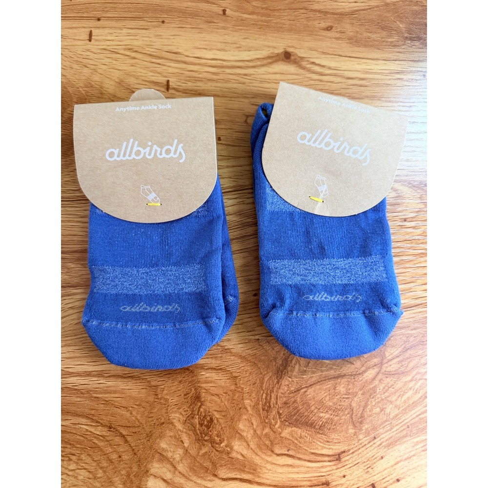 NWT Allbirds Anytime Ankle Sock 2 Pack Basin Blue Sustainable Knit Small US 5-7